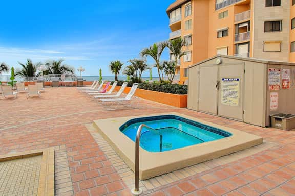 Seaside bliss with scenic Gulf view balcony and beachfront heated pool and spa