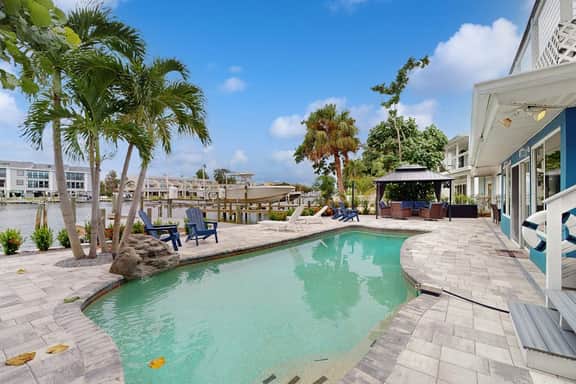 Waterfront home with private pool deck and patio 1/2 mile to the beach - Image 2