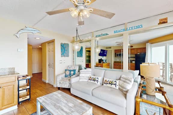 Gulf front condo with pool beach access balcony and central AC dog friendly