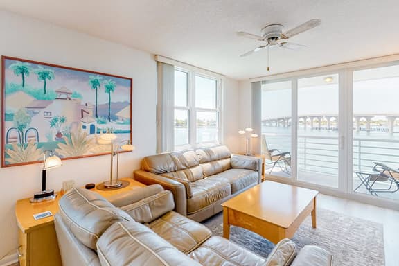 Water view condo with private beach pool and hot tub snowbird friendly - Image 1