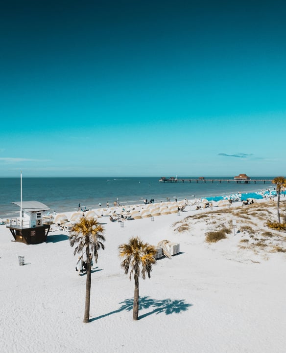 Clearwater Beach white sand and turquoise water